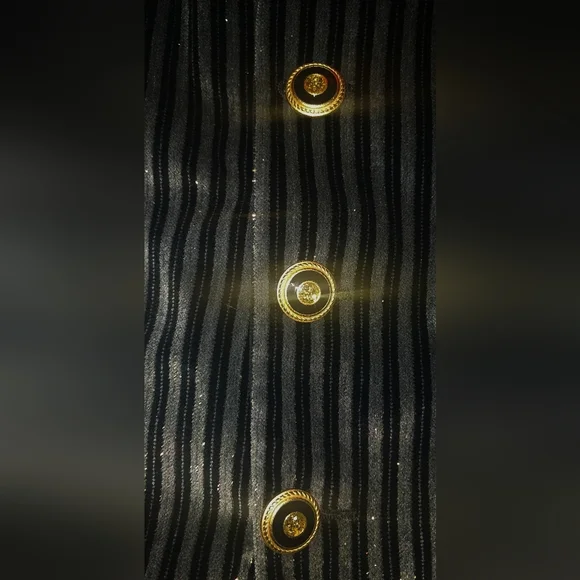 Custom Luigi Bianchi Mantova Striped Suit With Gold Buttons And Cufflinks - Picture 7 of 8